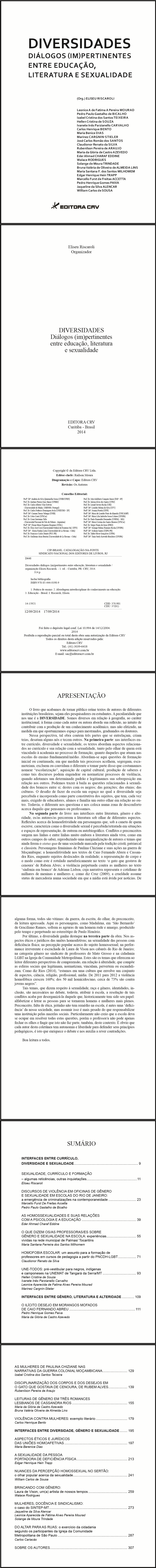 DIVERSIDADES DIÁLOGOS (IM)PERTINENTES DE EDUCAÇÃO, LITERATURA E SEXUALIDADE